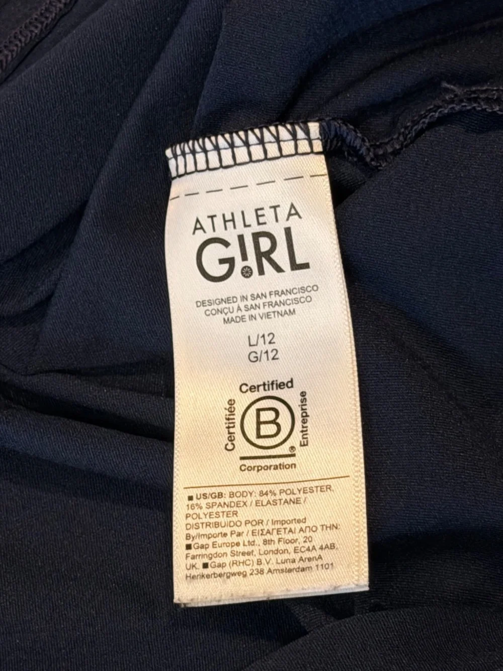 Athleta Girl School Day Polo Navy Uniform Top 12/L and 16/XXL